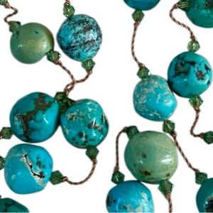 MARGO MORRISON TURQUOISE NECKLACE 36” HANDMADE